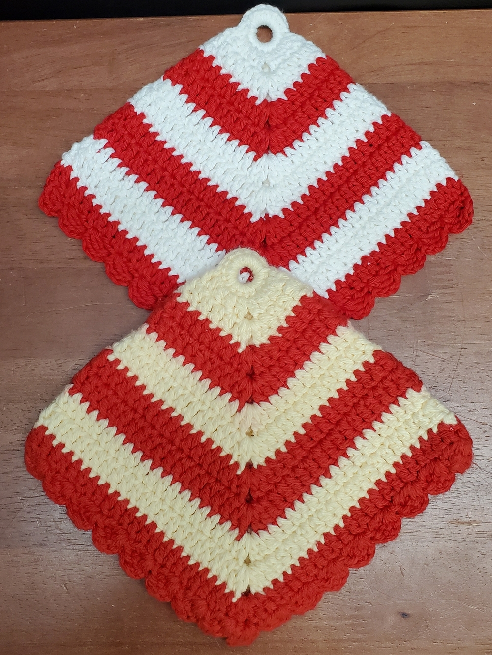 Handmade Granny Core Double Crochet Cotton Potholders Hot Pads Trivet